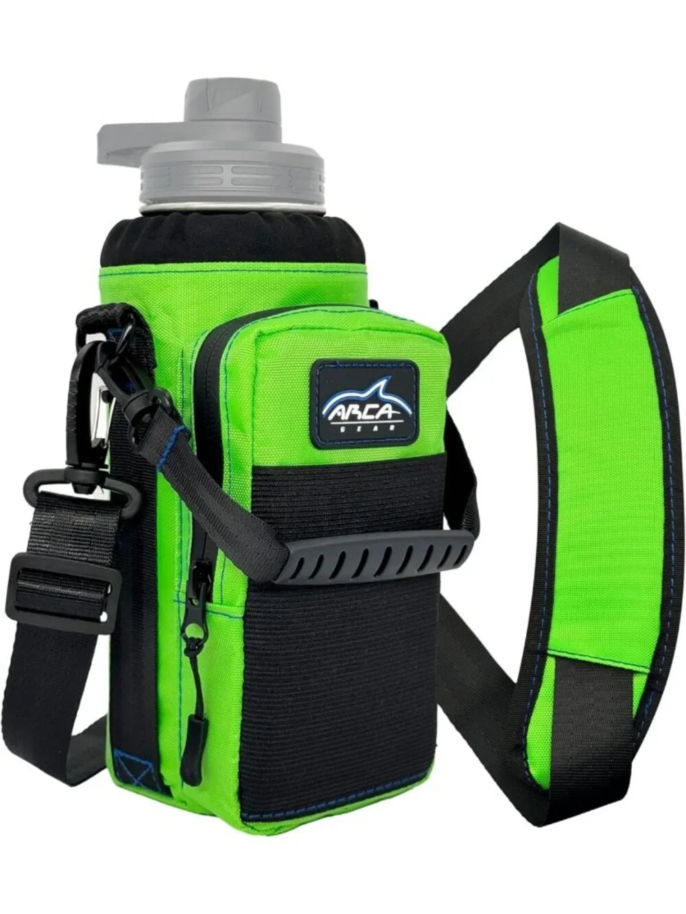 Insulated 32 oz Water Bottle Sling with Carry Handle, Shoulder Strap & Pouches